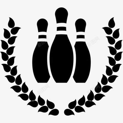 保齡球冠軍花環月桂松樹圖標 頁面網頁 平面電商 創意素材 月桂圖標