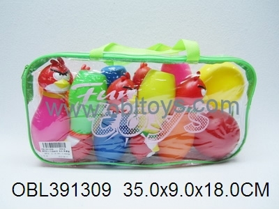 憤怒的小鳥保齡球 多色混裝 英文包裝 - 保齡球 - 歐寶龍玩具