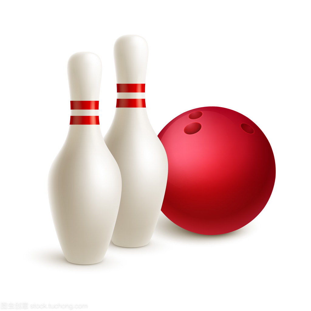 分散的 skittle 和保齡球。矢量圖