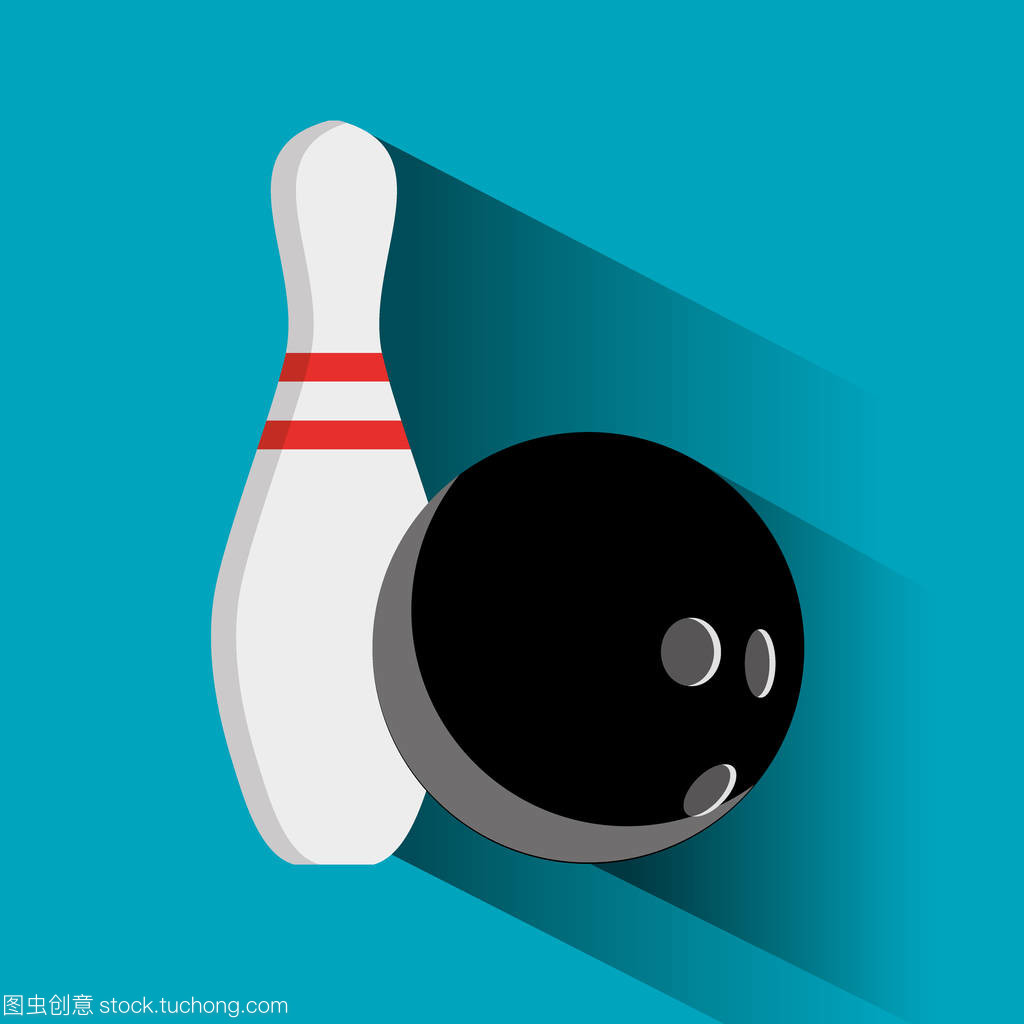 從背景中分離的保齡球球道和 pin 矢量集。保齡球館或游戲中平面樣式的圖標。符號康樂活動